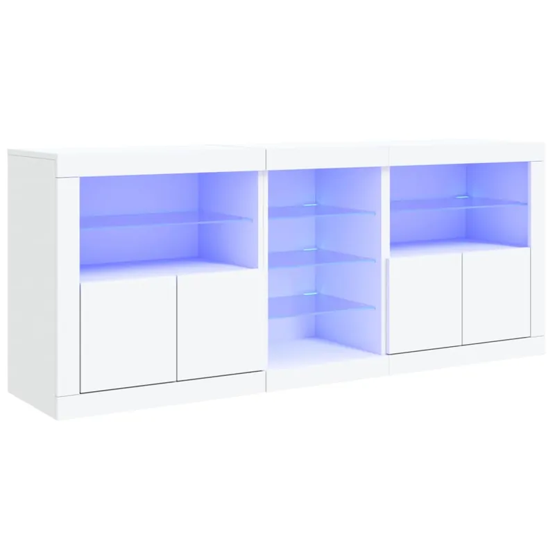 Aparador - Mueble de almacenamiento con luces LED gris hormigón 162x37x67 cm es1947