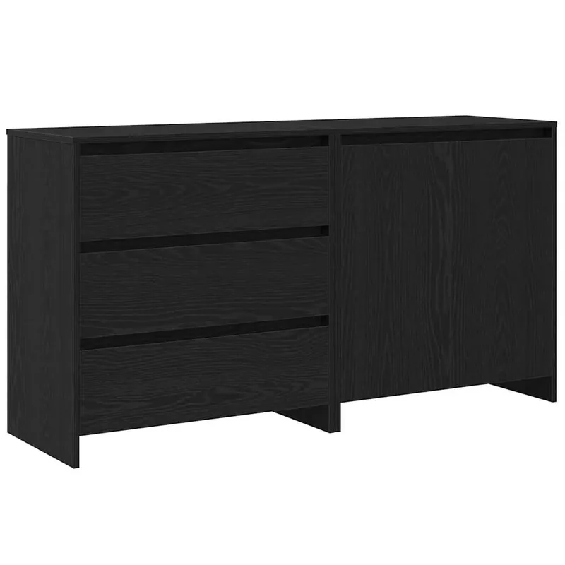 Aparador - Mueble de almacenamiento 2 pcs Negro 70 x 41 x 75 cm Madera de ingeniería es21