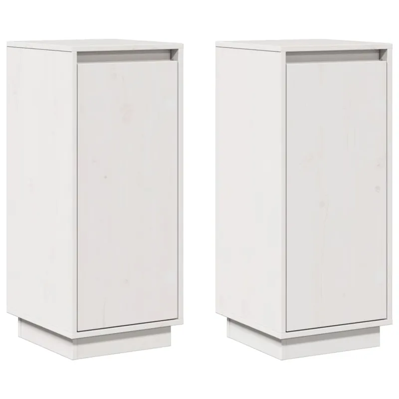 Aparador - Mueble de almacenamiento 2 uds madera maciza de pino negro 31,5x34x75 cm es51
