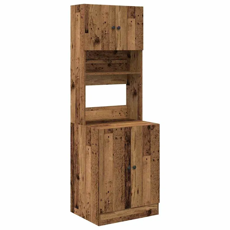 Aparador - Mueble de almacenamiento de cocina 2 pcs Roble artesanal 60 x 50 x 180 cm es2424