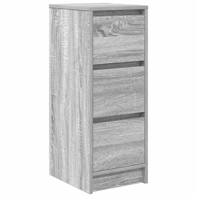 Aparador - Mueble de almacenamiento de madera de ingeniería gris hormigón 29,5x34x76 cm es3282