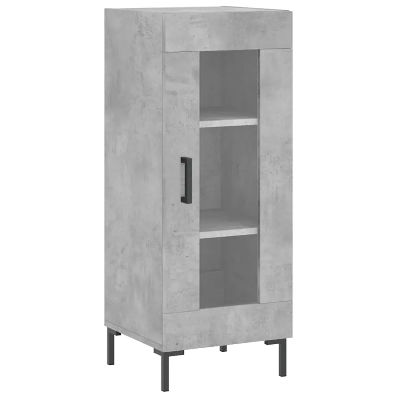 Aparador - Mueble de almacenamiento de madera contrachapada gris hormigón 34,5x34x90 cm es2766