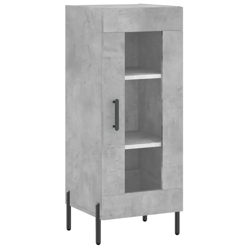 Aparador - Mueble de almacenamiento de madera contrachapada gris hormigón 34,5x34x90 cm es2767