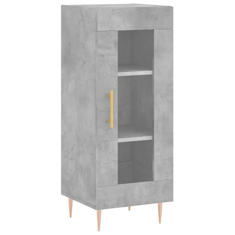 Aparador - Mueble de almacenamiento de madera contrachapada gris hormigón 34,5x34x90 cm es2764