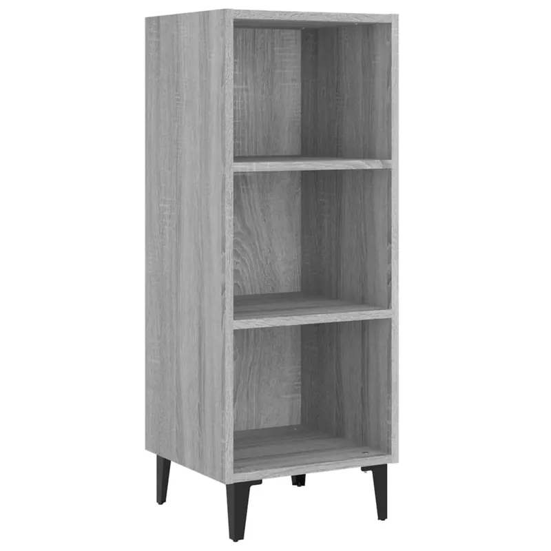 Aparador - Mueble de almacenamiento de madera contrachapada blanco brillo 34,5x32,5x90 cm es2608