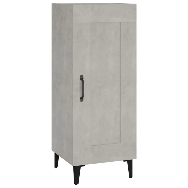 Aparador - Mueble de almacenamiento de madera contrachapada gris hormigón 34,5x34x90 cm es2740