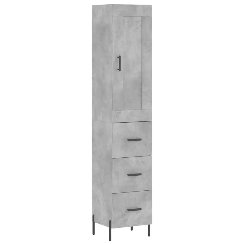 Aparador - Mueble de almacenamiento de madera contrachapada roble ahumado 34,5x34x180 cm es3003