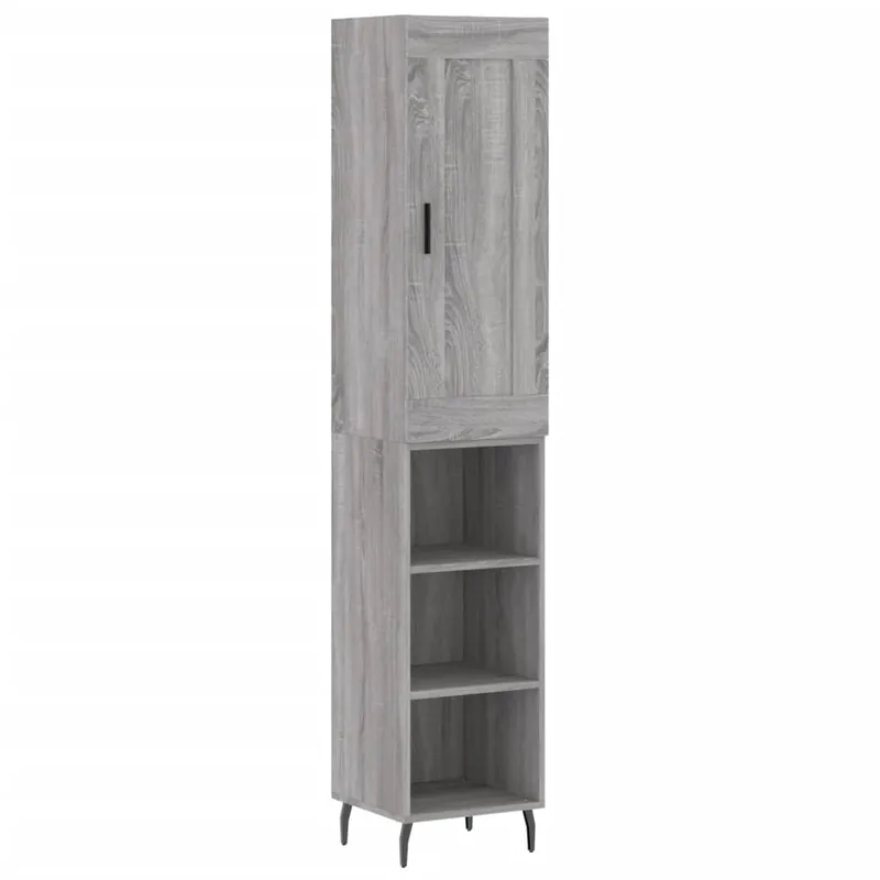 Aparador - Mueble de almacenamiento de madera contrachapada roble Sonoma 34,5x34x180 cm es3058