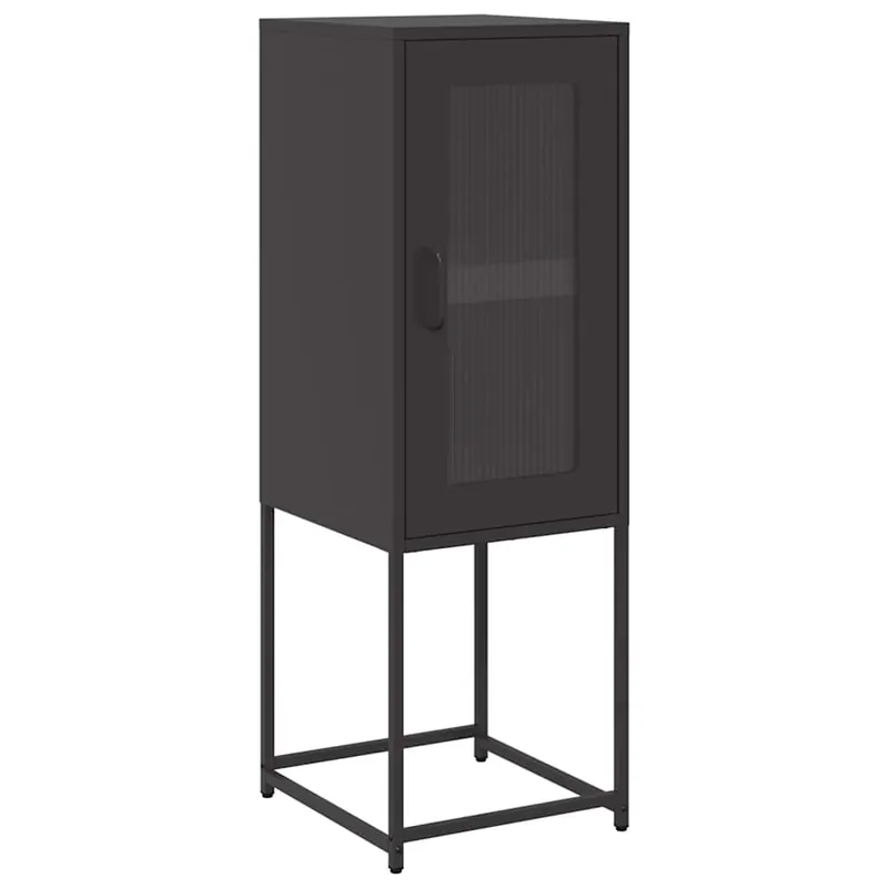 Aparador - Mueble de almacenamiento de acero laminado en frío negro 36x39x107 cm es2299