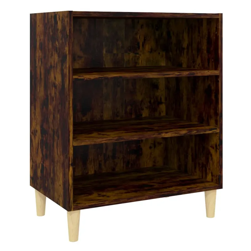 Aparador - Mueble de almacenamiento de madera contrachapada gris brillante 57x35x70 cm es2633