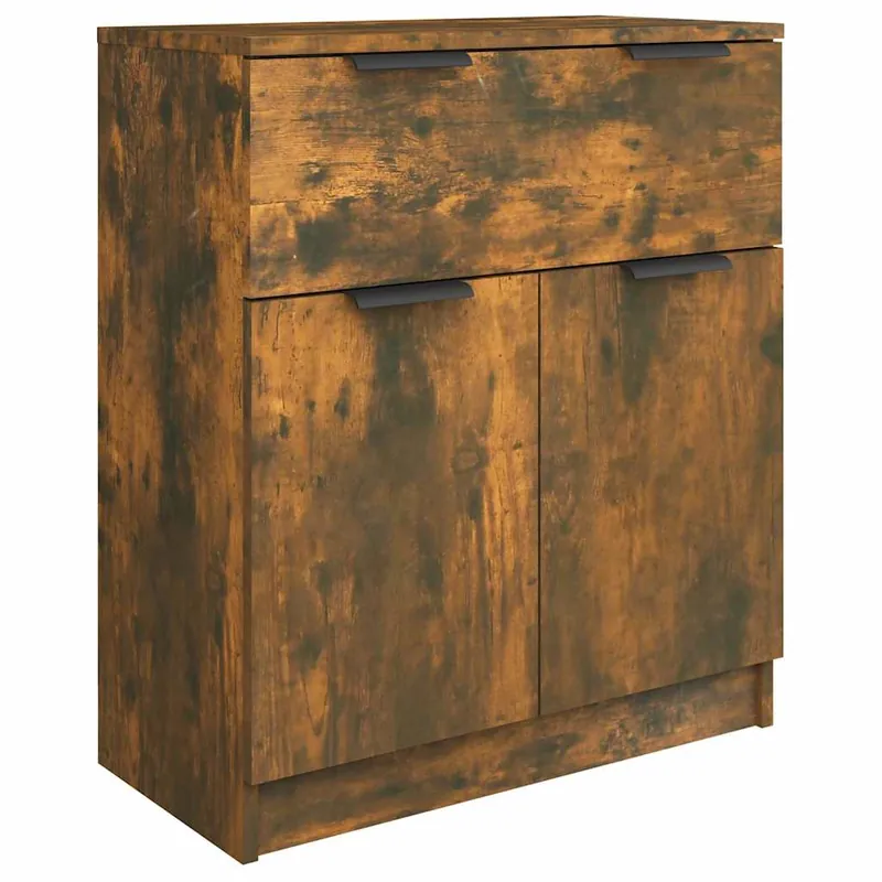 Aparador - Mueble de almacenamiento de madera de ingeniería envejecida 60x30x70 cm es3245