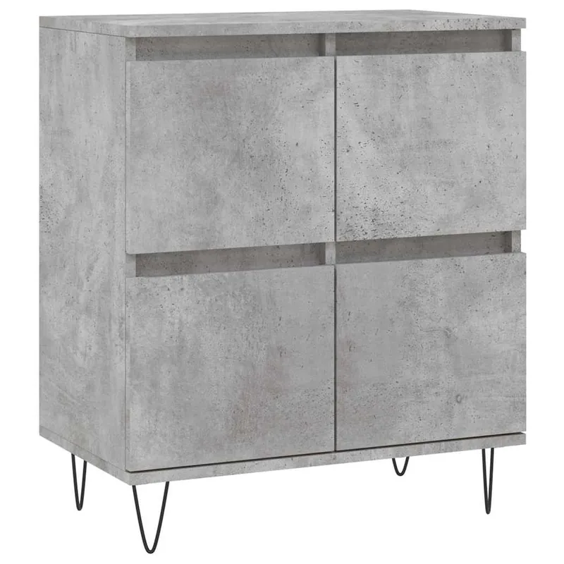 Aparador - Mueble de almacenamiento de madera contrachapada gris hormigón 60x35x70 cm es2811