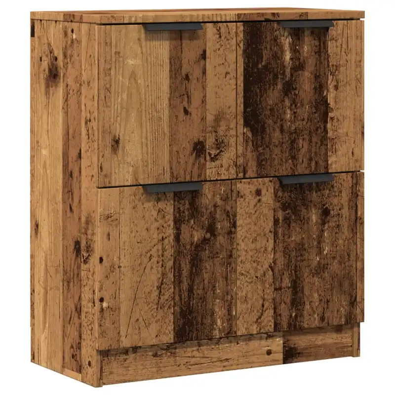 Aparador - Mueble de almacenamiento de madera de ingeniería envejecida 60x30x70 cm es3246