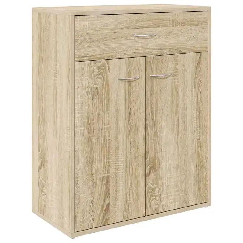 Aparador - Mueble de almacenamiento de madera de ingeniería roble artisan 60x30x75 cm es3680