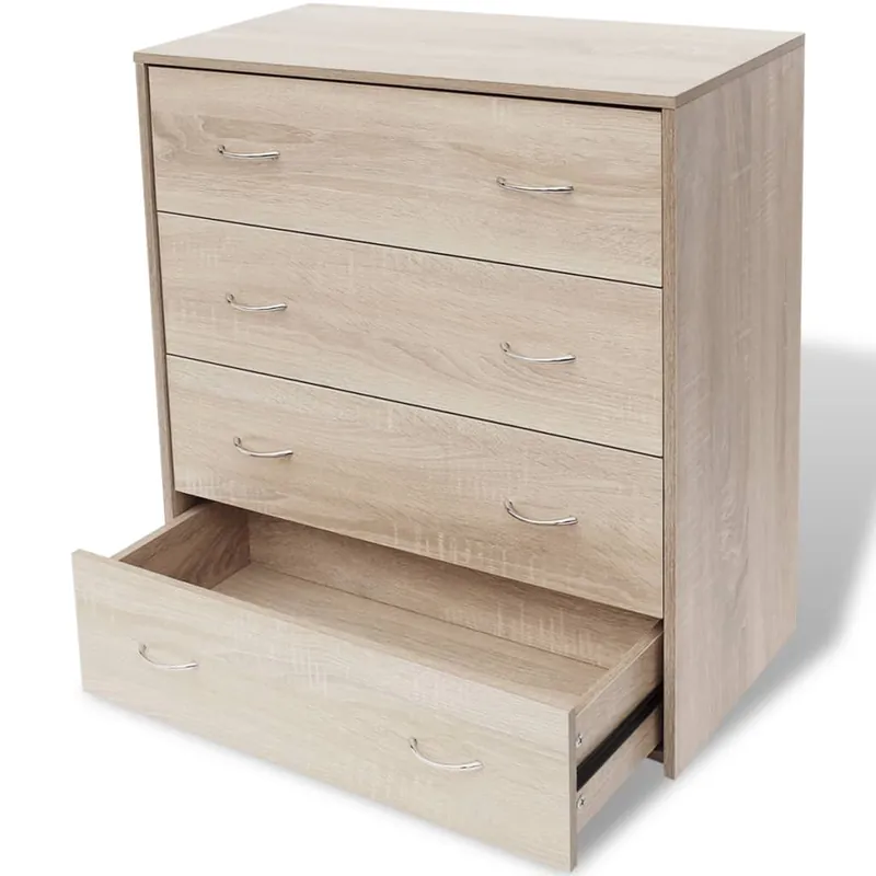 Aparador - Mueble de almacenamiento con 4 cajones negro 60x30,5x71 cm es1710