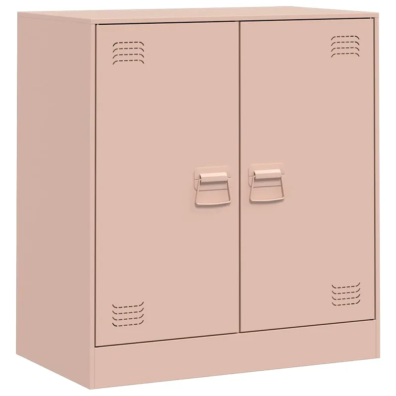 Aparador - Mueble de almacenamiento de acero blanco 67x39x73 cm es2215