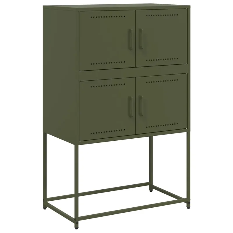 Aparador - Mueble de almacenamiento de acero blanco 68,5x38,5x107 cm es2217