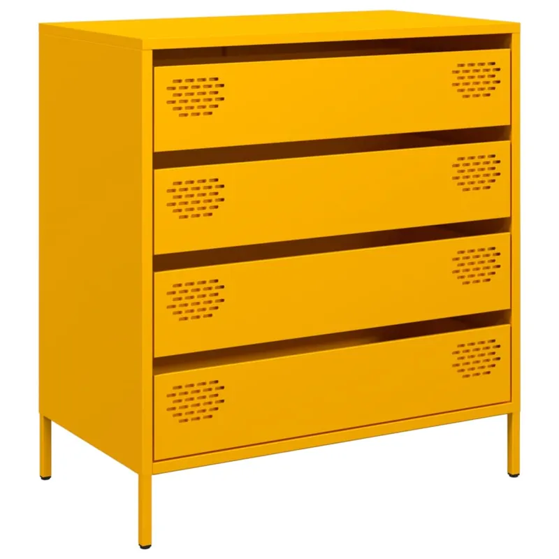 Aparador - Mueble de almacenamiento de acero laminado en frío negro 68x39x73,5 cm es2301