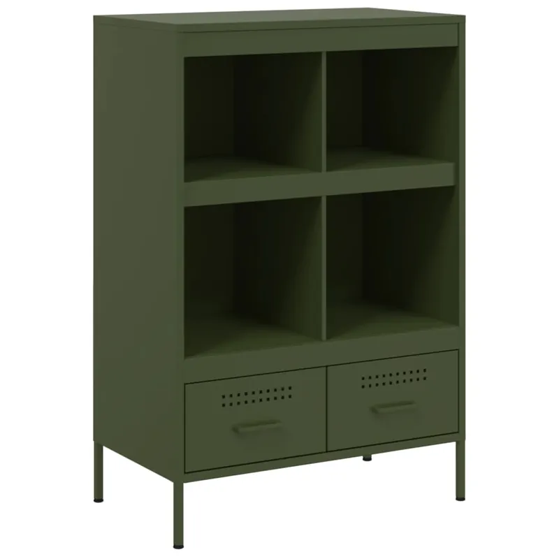 Aparador - Mueble de almacenamiento acero negro 68x39x101,5 cm es118