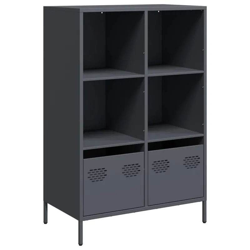 Aparador - Mueble de almacenamiento acero negro 68x39x103,5 cm es121