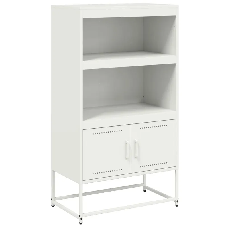 Aparador - Mueble de almacenamiento de acero blanco 68,5x38,5x123,5 cm es2219