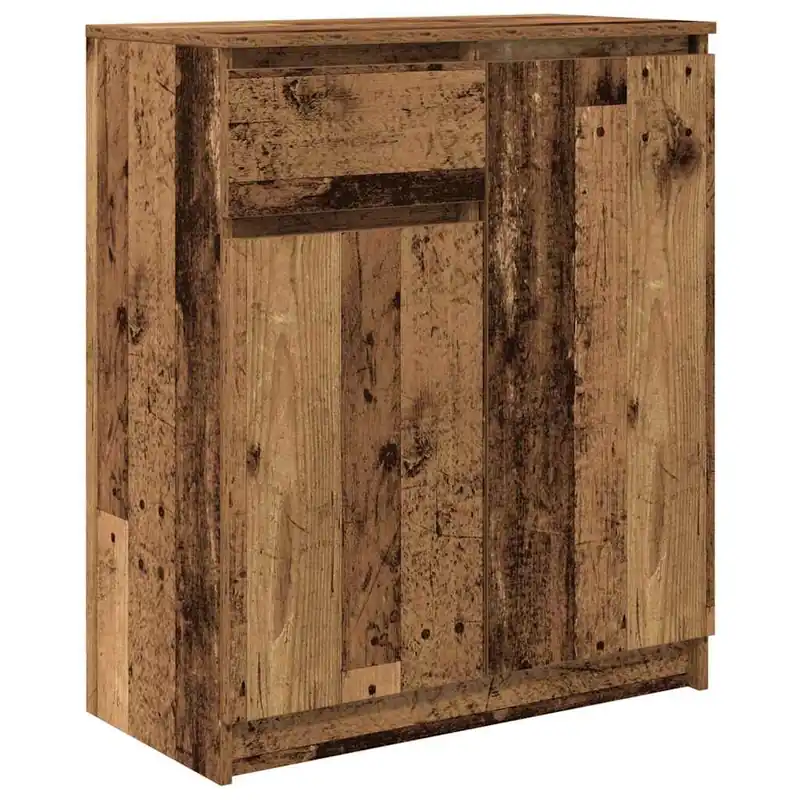 Aparador - Mueble de almacenamiento con cajón roble negro 71x35x84 cm madera de ingeniería es1797