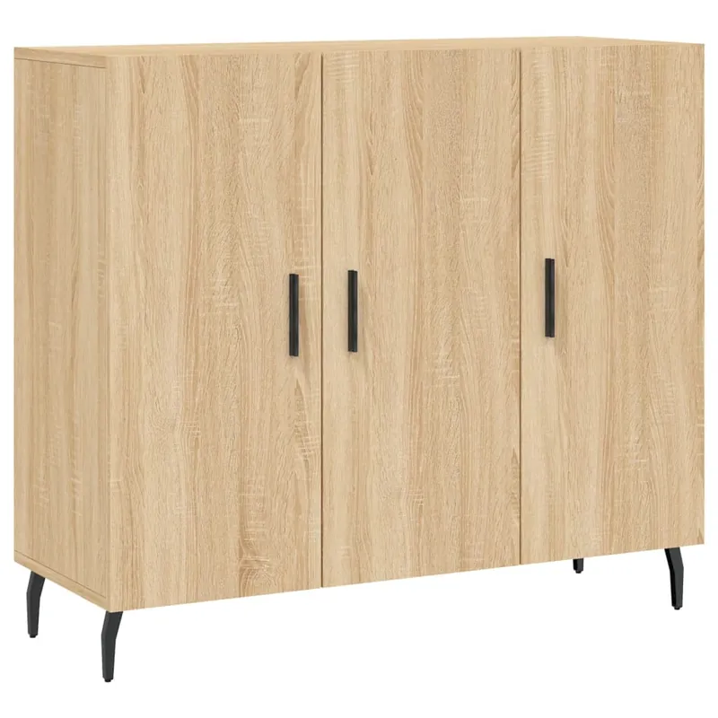 Aparador - Mueble de almacenamiento de madera de ingeniería roble Sonoma 90x34x80 cm es3799