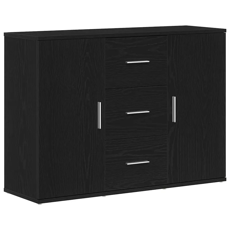 Aparador - Mueble de almacenamiento de madera contrachapada gris hormigón 91x29,5x65 cm es2852
