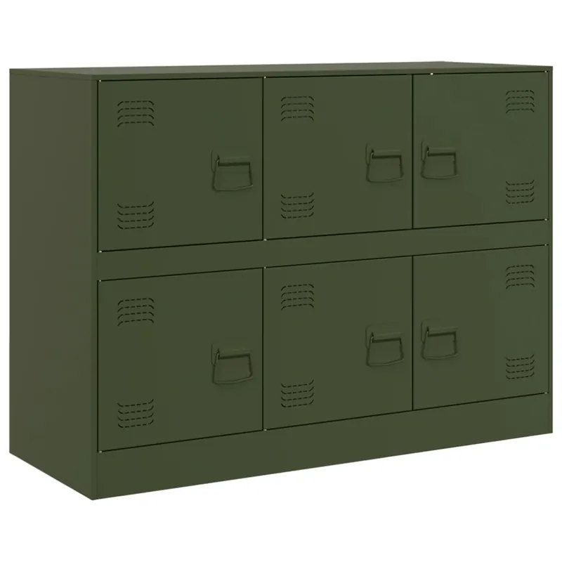 Aparador - Mueble de almacenamiento de acero negro 99x39x73 cm es2357