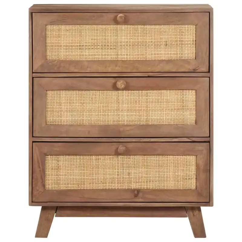 Aparador - Mueble de almacenamiento de madera maciza de mango 61x35x76 cm es3878