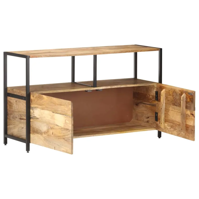 Aparador - Mueble de almacenamiento de madera maciza de mango 110x35x65 cm es3863