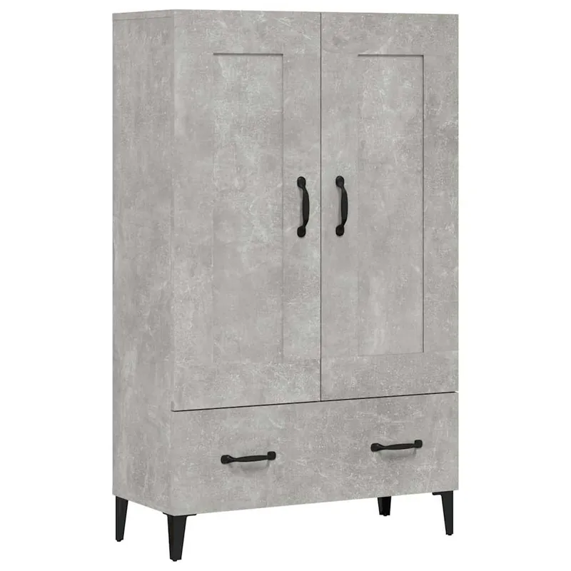 Aparador - Mueble de almacenamiento de madera contrachapada gris hormigón 70x31x115 cm es2826
