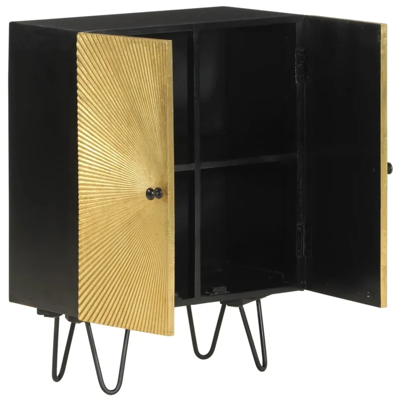 Aparador - Mueble de almacenamiento de madera maciza de mango 55x30x75 cm es3868