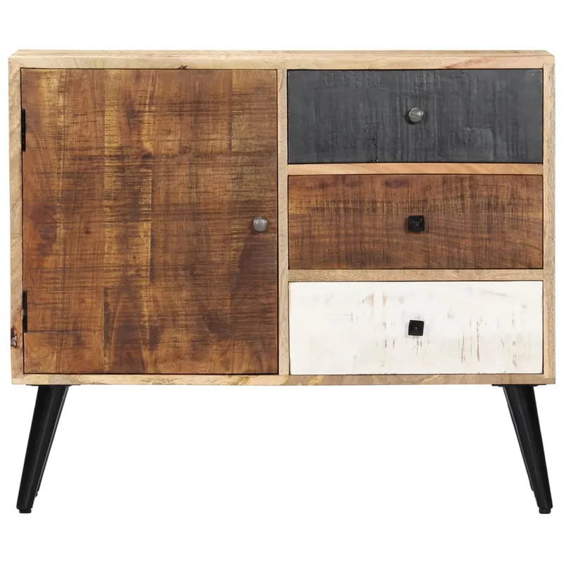 Aparador - Mueble de almacenamiento de madera maciza de mango 88x30x73 cm es3882