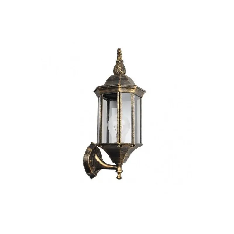 aplique de exterior aluminio color dorado serie pollux 18cm - Decoración