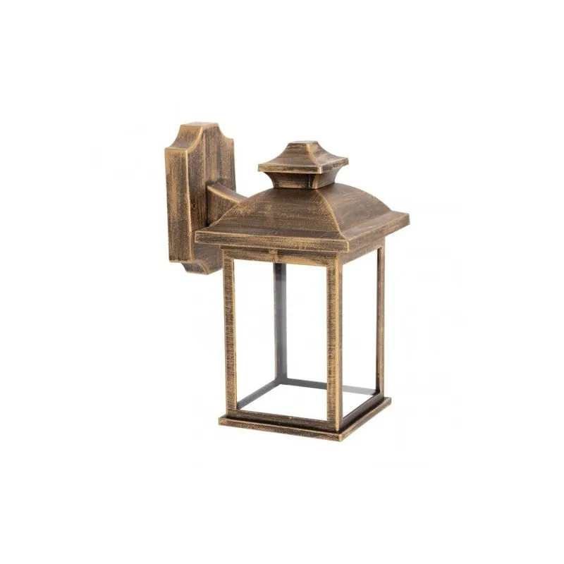 aplique de exterior policarbonato color dorado serie alcandia 17cm - Decoración