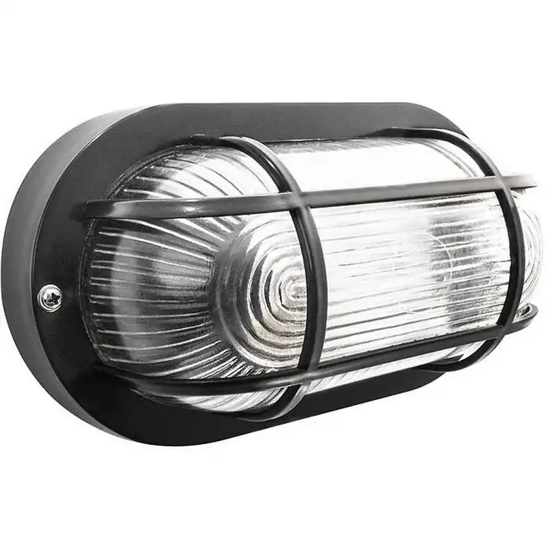 aplique de exterior policarbonato color negro serie caia 20cm - Decoración