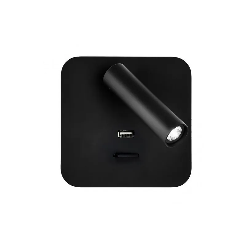 aplique de pared metal color negro serie giotto 14cm - Decoración