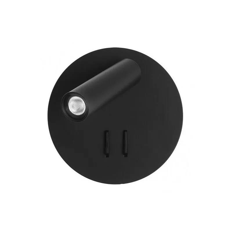 aplique de pared metal color negro serie manet 14cm - Decoración