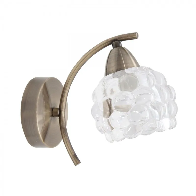 aplique de pared metal color dorado serie tulipa glass 12cm - Decoración