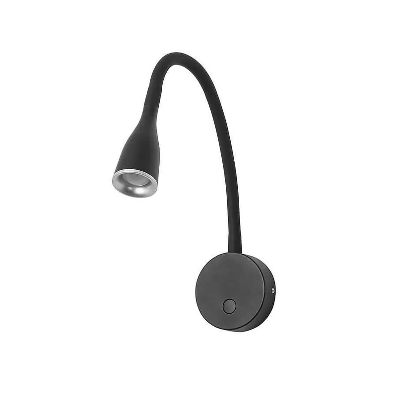aplique de pared policarbonato color negro serie crobat 8.6cm - Decoración
