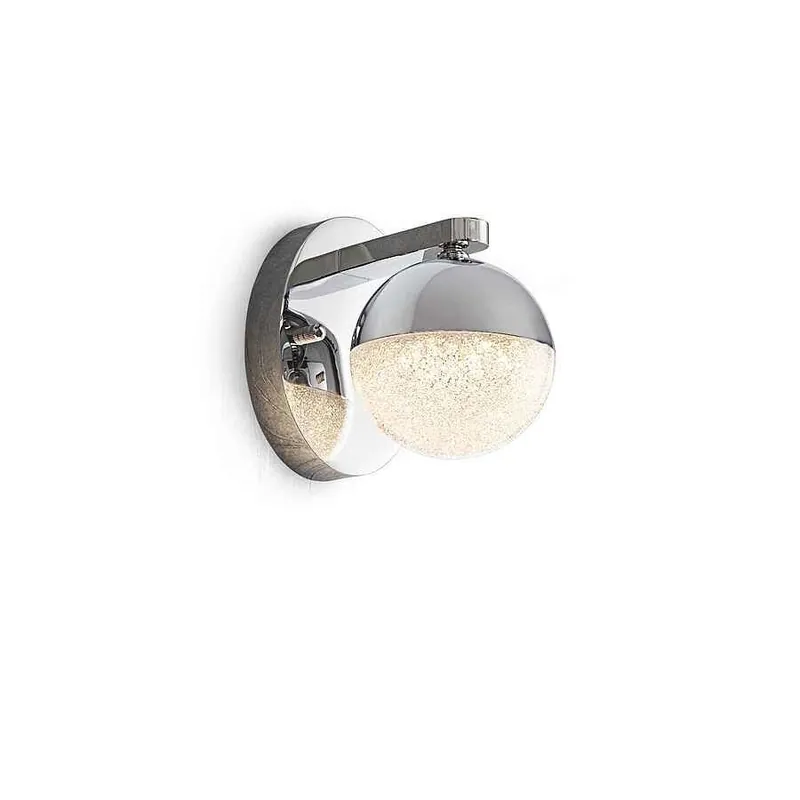 aplique pared metal color cromo serie sphere 12cm - Decoración