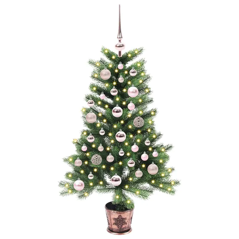 Árbol de Navidad con 150 LED con soporte Verde 90 cm PE - Decoración