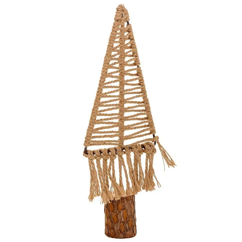 Árbol decorativo de algodón trenzado marrón 13x01x37.5 - Decoración