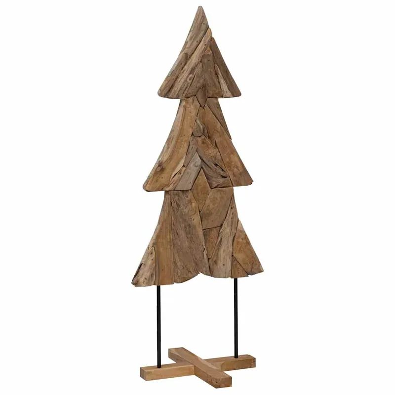 Árbol de Navidad - Árbol navideño Marrón 150 cm Madera de teca maciza