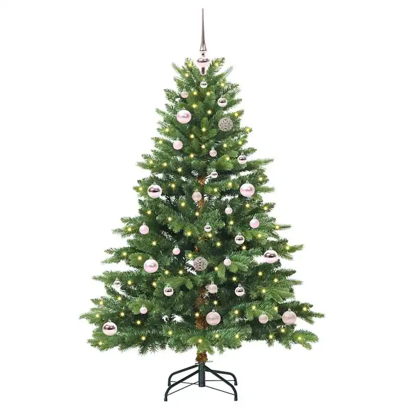 Árbol de Navidad - Árbol navideño artificial con 150 LED Verde 150 cm PE y PVC