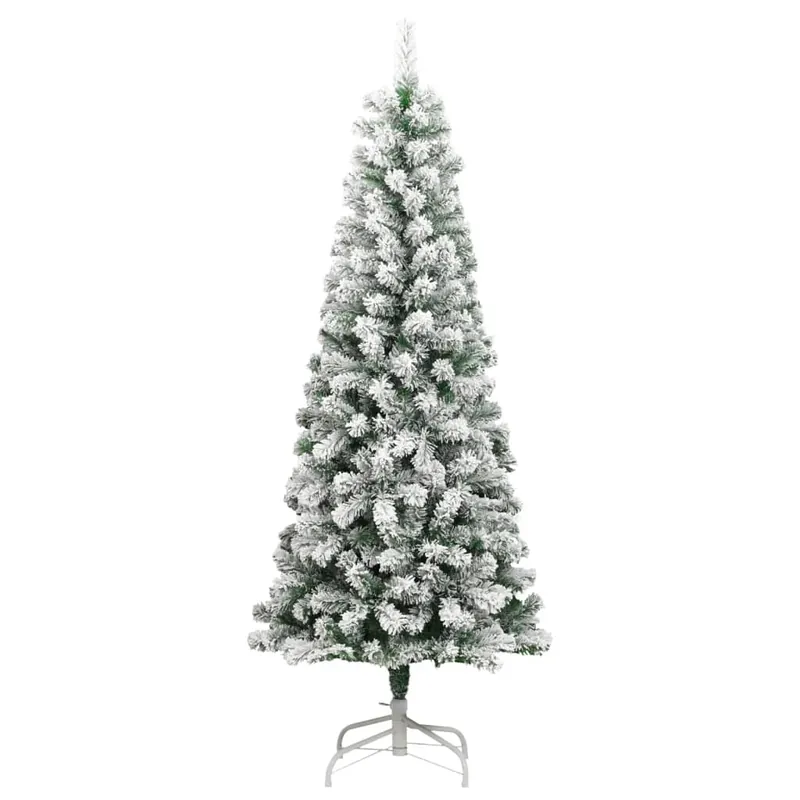 Árbol de Navidad - Árbol navideño artificial con bisagras y nieve flocada 210 cm