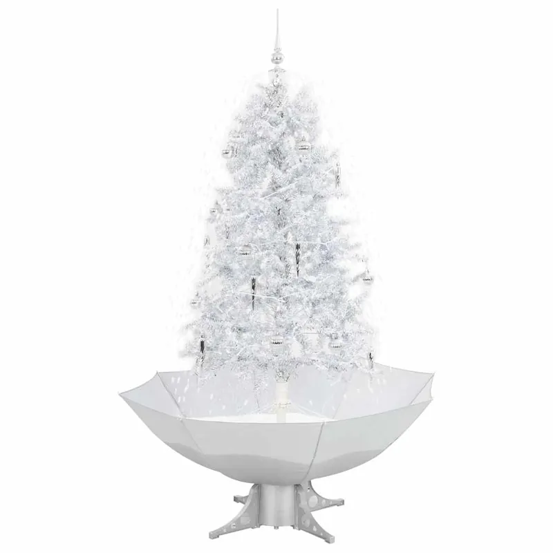 Árbol de Navidad - Árbol navideño con nieve con base en paraguas blanco 170 cm