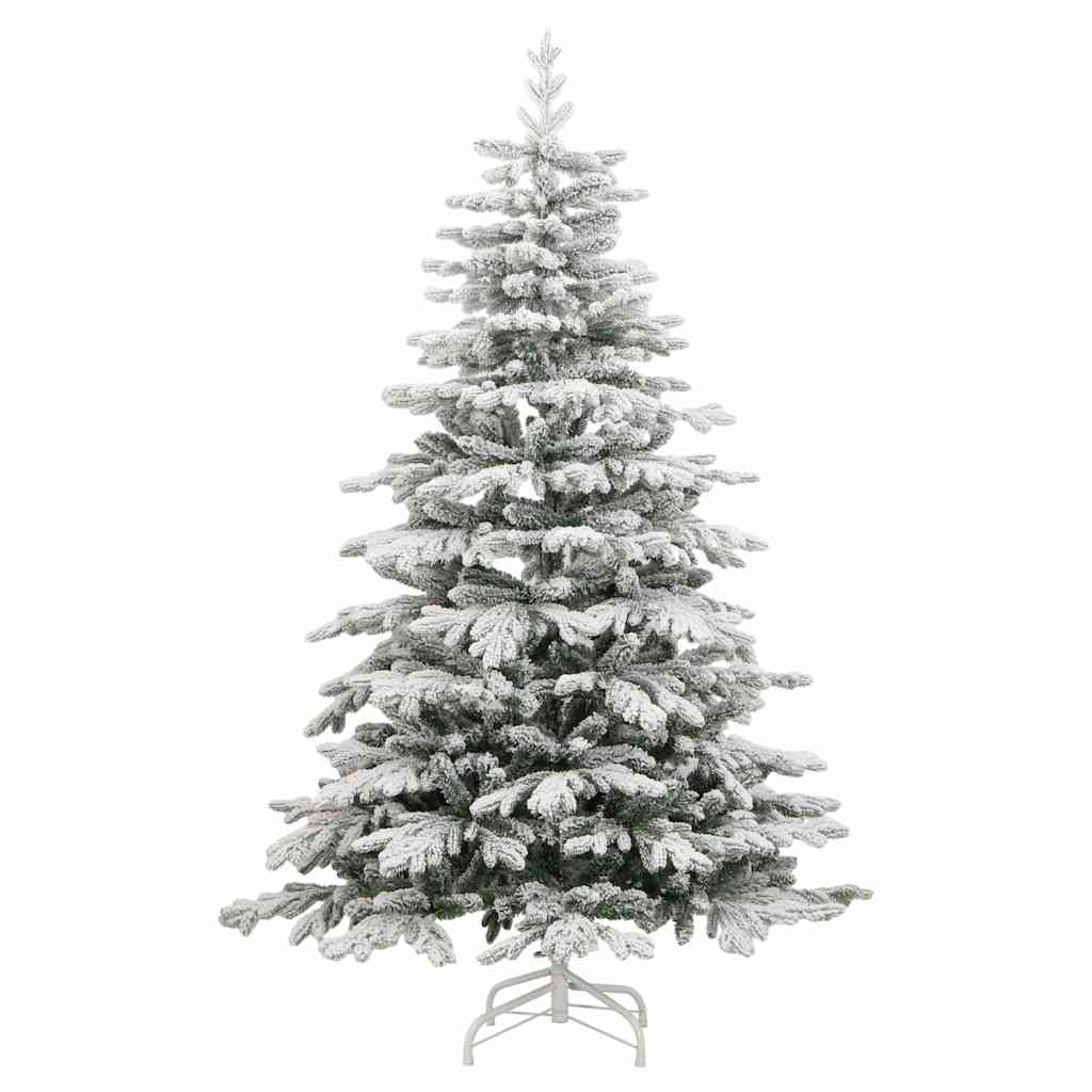 Árbol de Navidad - Árbol navideño artificial con bisagras y nieve flocada 210 cm