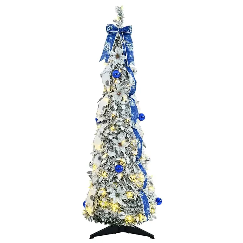 Árbol de Navidad - Árbol navideño artificial con 50 LED Verde 120 cm PVC